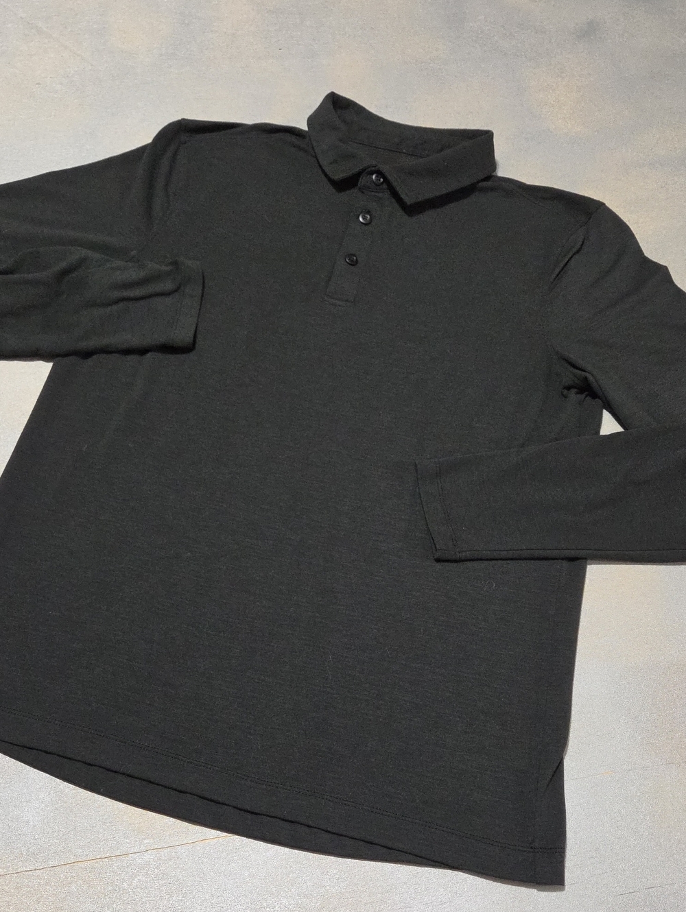 lululemon athletica Black Long-Sleeve Button-Front Polo